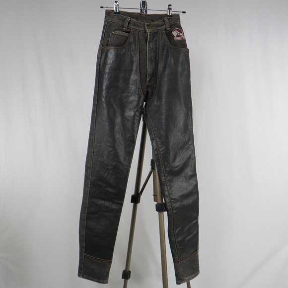 Cottage Craft Denim & Leather Pants - Picture 1 of 8
